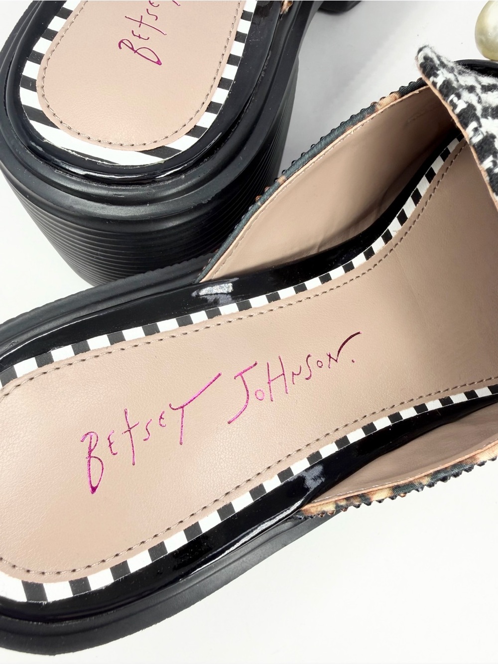 Betsey Johnson Women's Haizel Platform Slip-On Loafers Leopard Houndstooth 7M - Picture 6 of 12